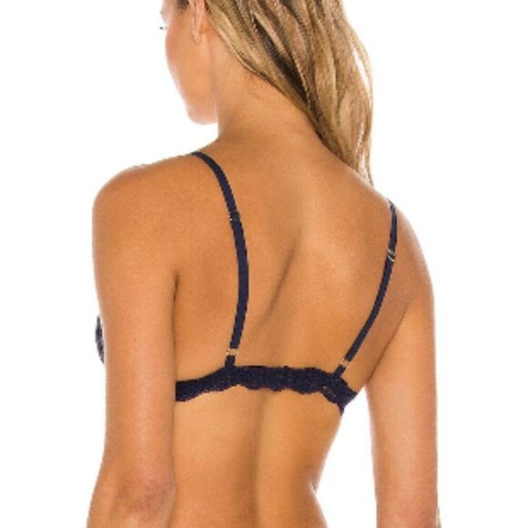 NWOT Revolve x HAH Navy Chi Bralette Adjustable Straps Unpadded Sheer 32-34 B/C - Picture 3 of 15